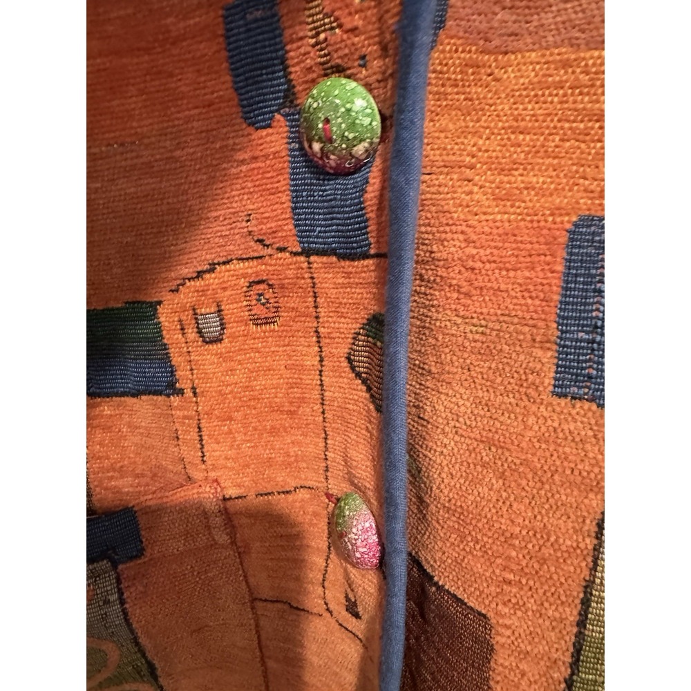 Parsley & Sage Medium Tapestry Jacket Art To Wear Boho Floral Abstract Fall - Picture 4 of 7